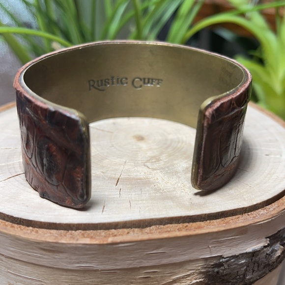 Rustic Cuff bracelet Bangle vintage rare leather - Picture 4 of 6